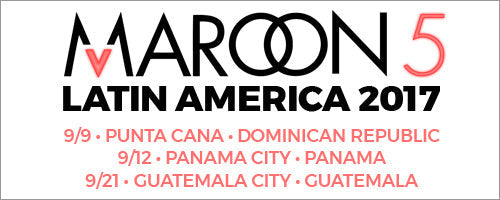 LATIN AMERICAN DATES SET FOR SEPTEMBER 2017 – Maroon 5 S.I.N. Club