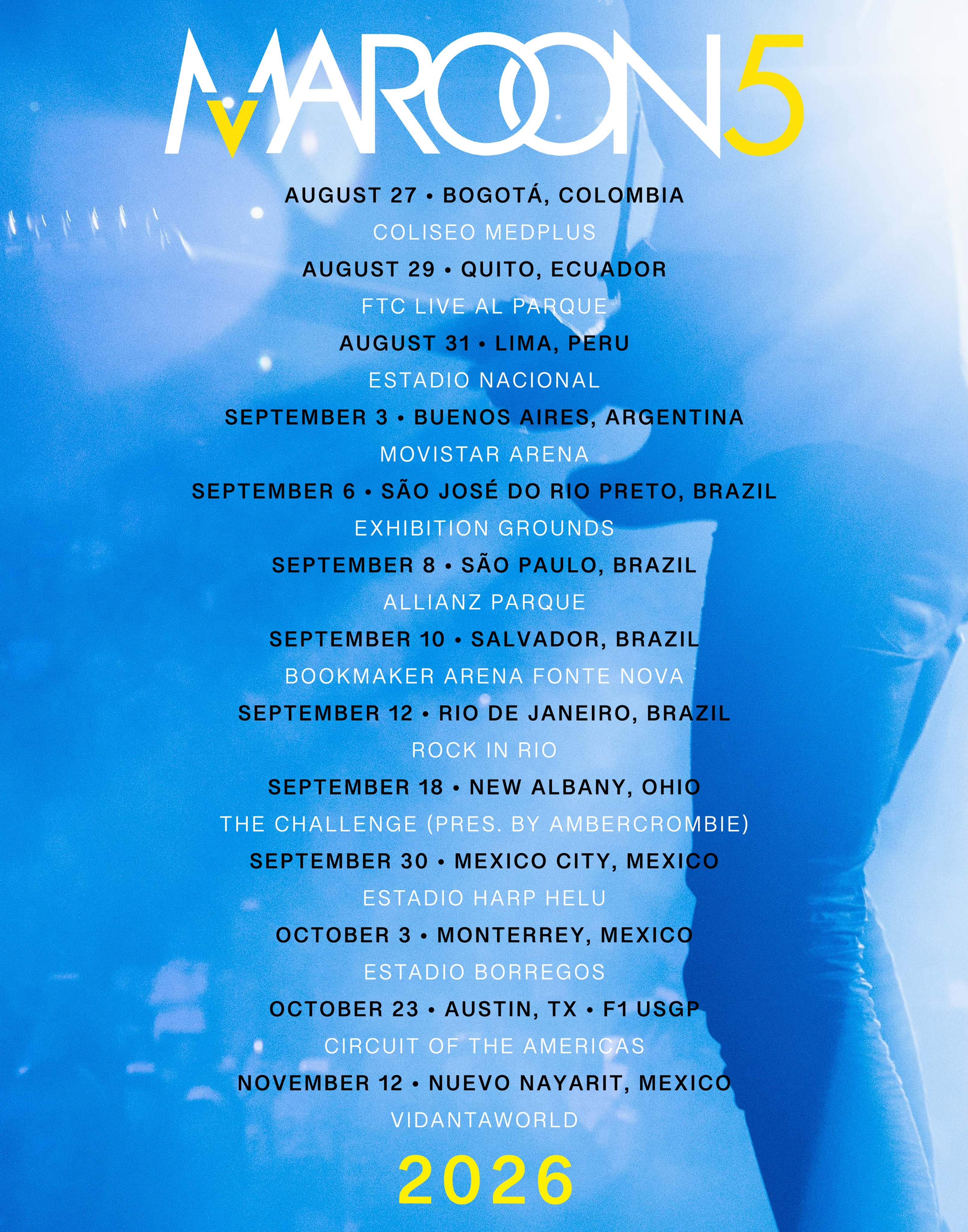 TOUR – Maroon 5 S.I.N. Club